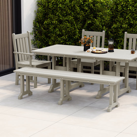 Malibu 65" Outdoor Patio Trestle Dining Bench