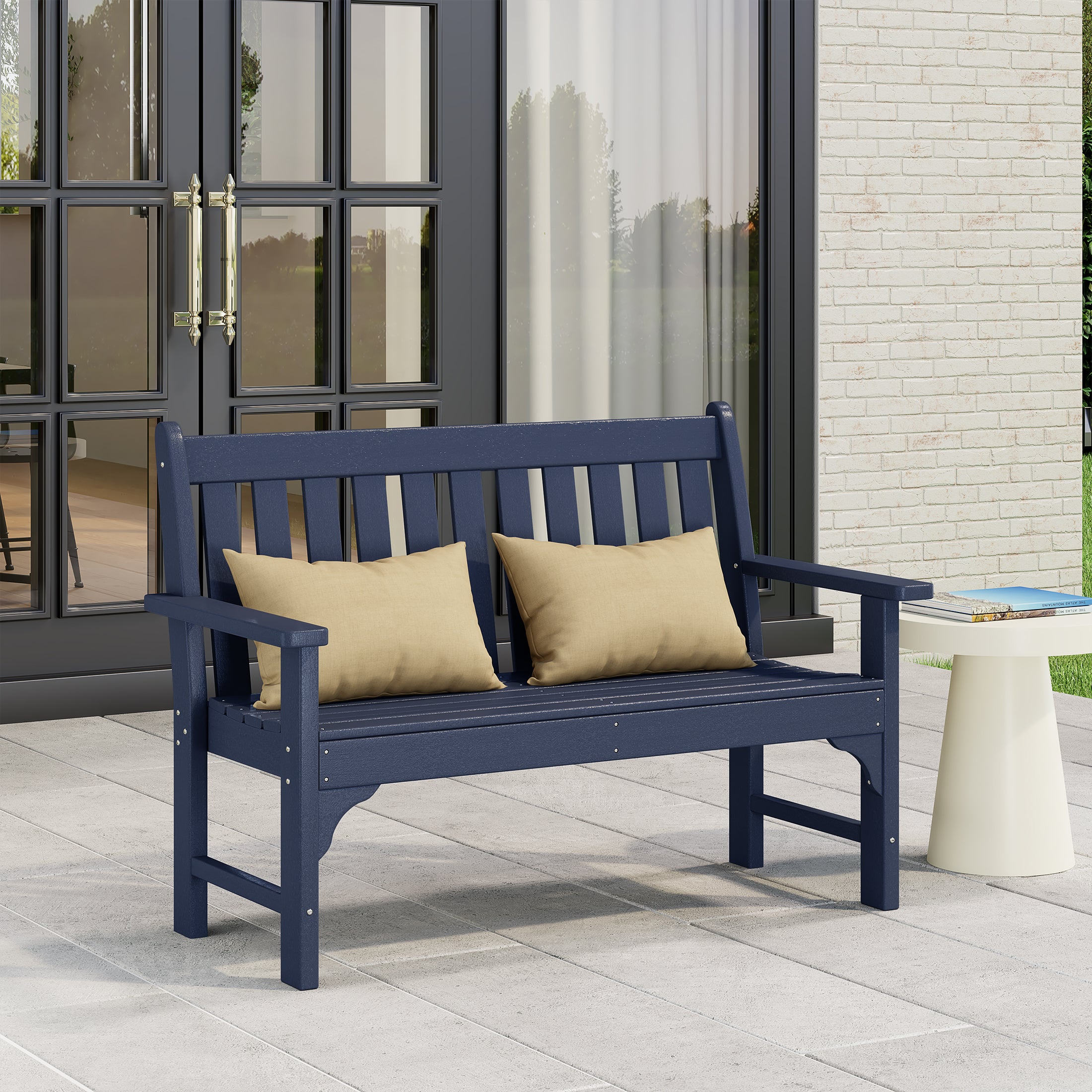 Malibu Outdoor 2-Person All-Weather HDPE Front Porch Garden Bench