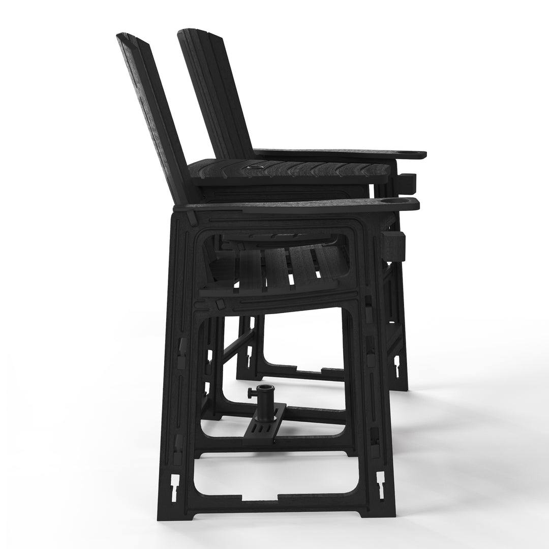 Azura Outdoor Tall Adirondack Chairs With Connecting Table Tray (Set of 2)