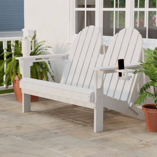 St. Augustine Outdoor Patio 49" HDPE Folding Adirondack Garden Bench