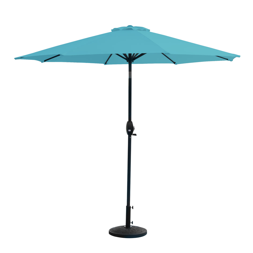 Paolo 9 ft. Market Crank and Tilt Patio Umbrella with Weight Base Kit