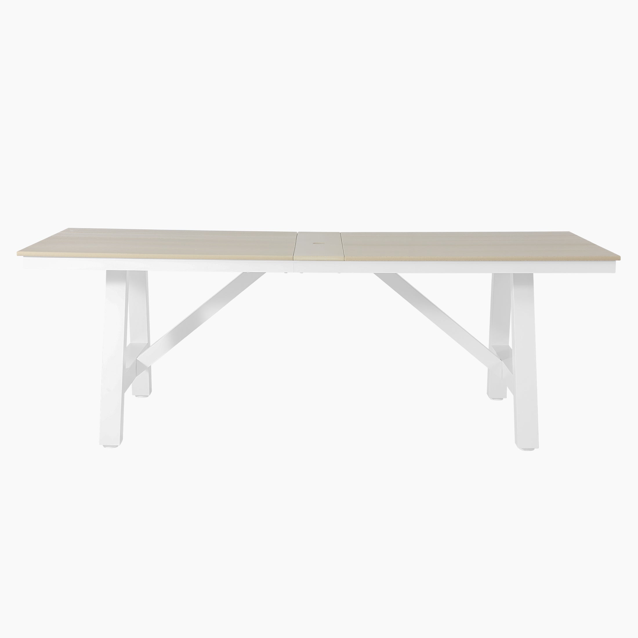 Cape May 7-Piece HDPE Outdoor Furniture Patio Dining Table With Umbrella Hole and Chairs Set For 6