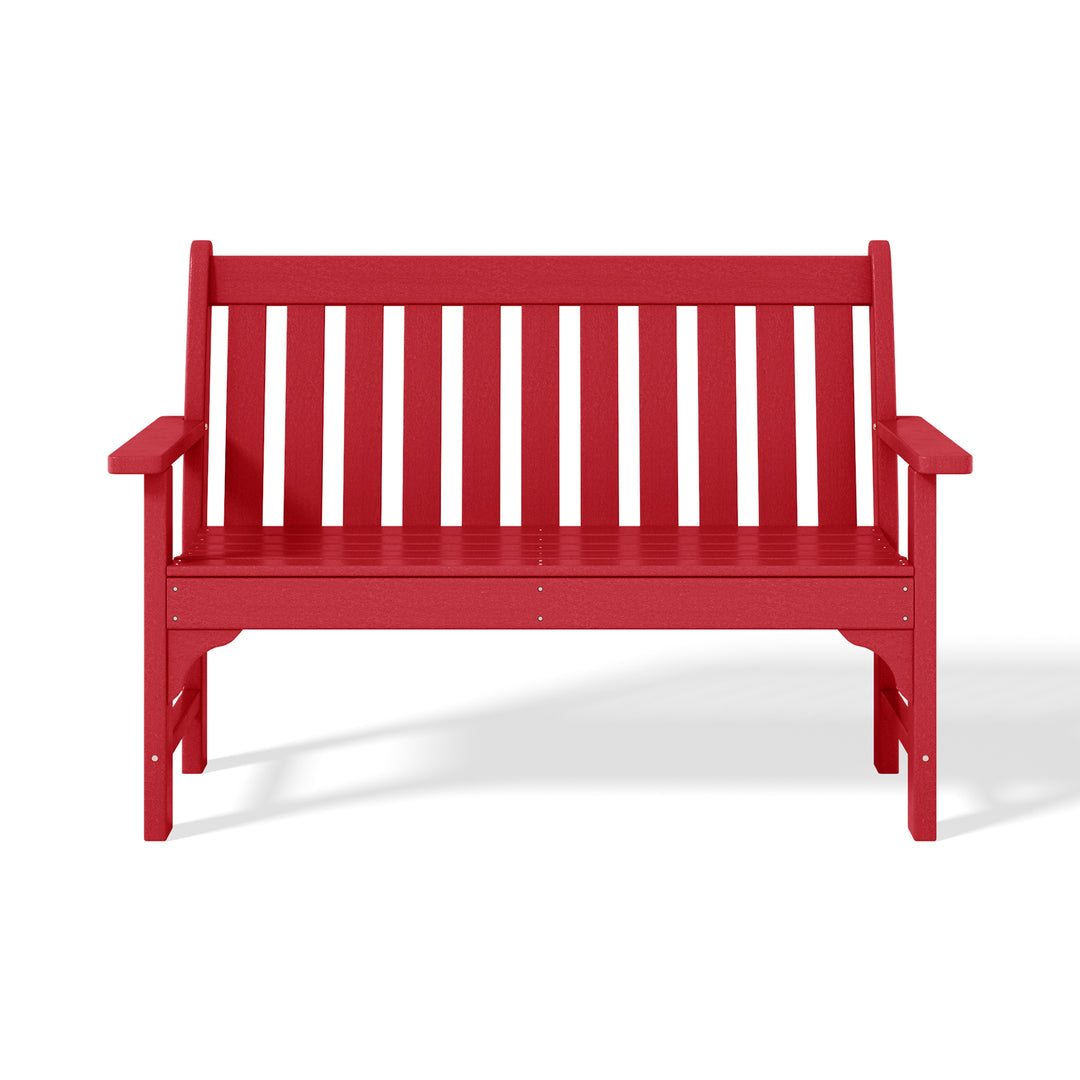 Malibu Outdoor 2-Person All-Weather HDPE Front Porch Garden Bench