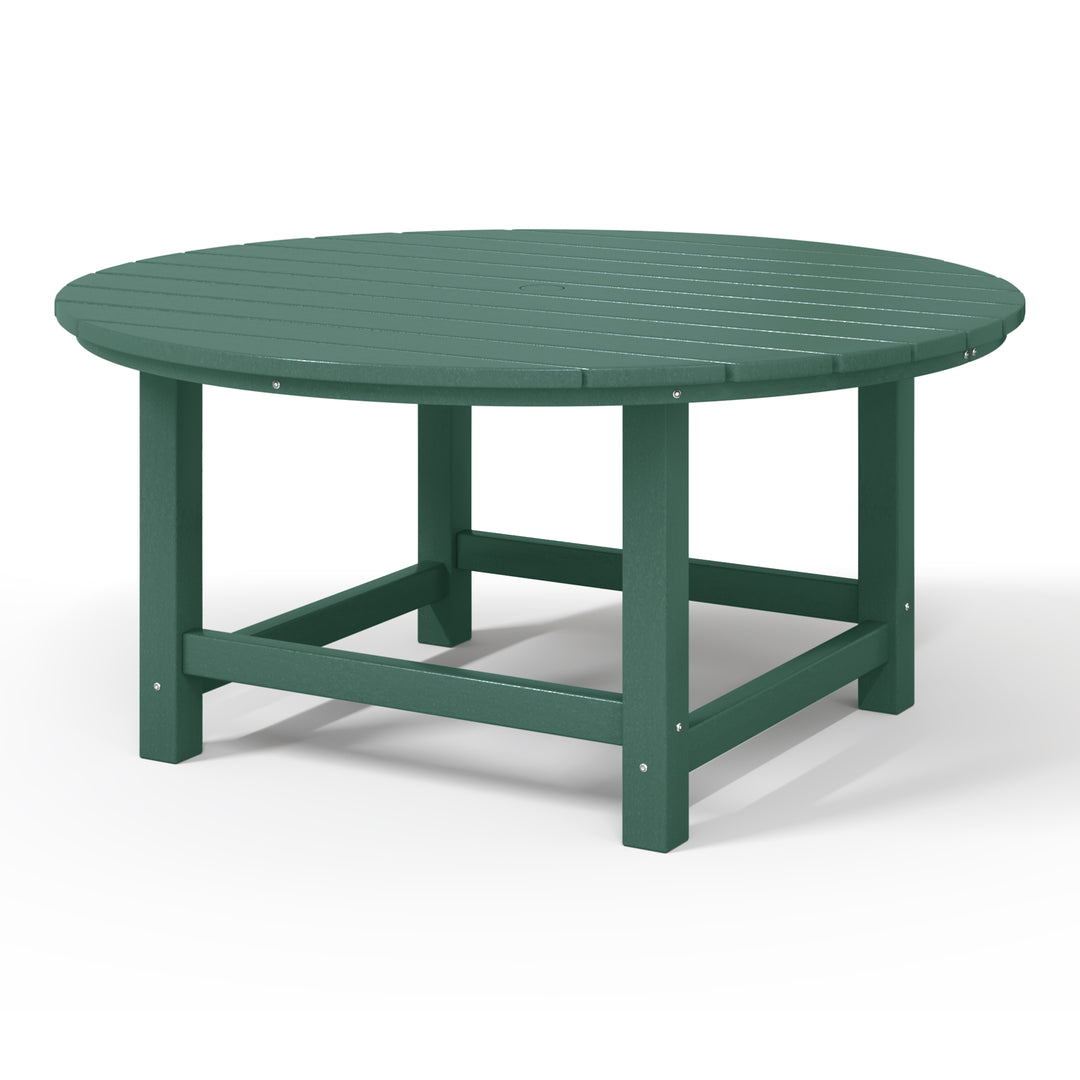 Malibu Low Outdoor HDPE Round Patio Coffee Table