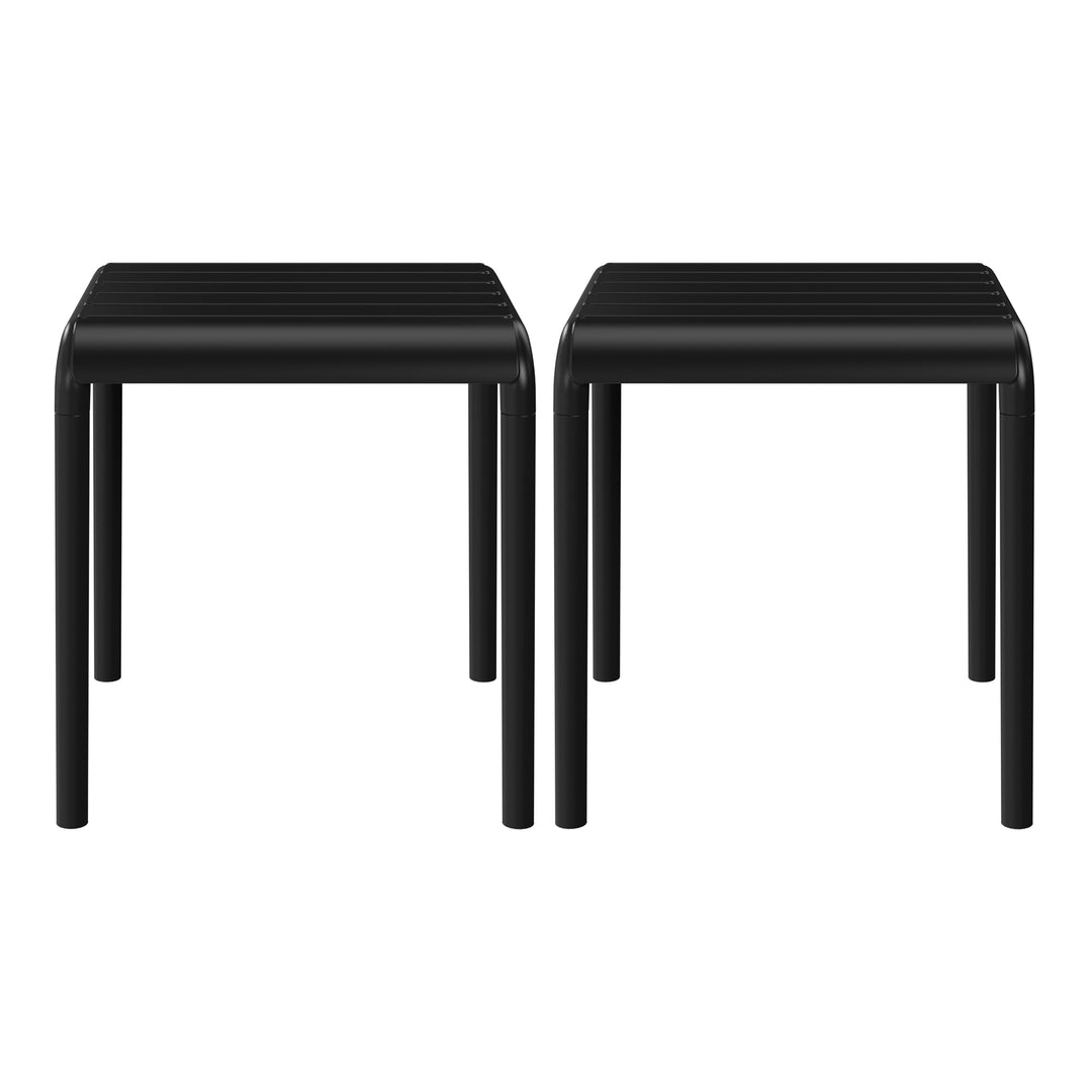 Playa Plastic Modern Outdoor Patio Accent Side Tables (Set of 2)