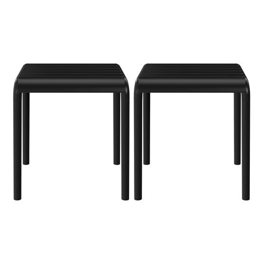 Playa Plastic Modern Outdoor Patio Accent Side Tables (Set of 2)