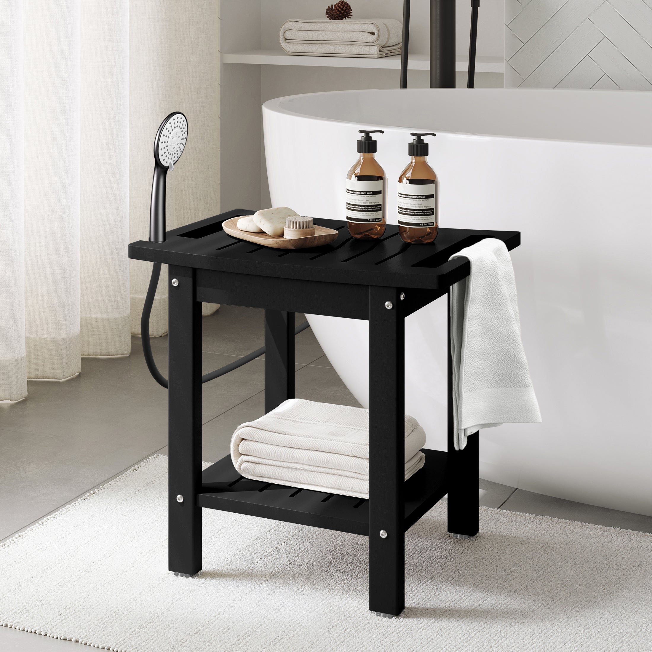 Sage HDPE Poly Plastic Waterproof Bathroom Shower Bench
