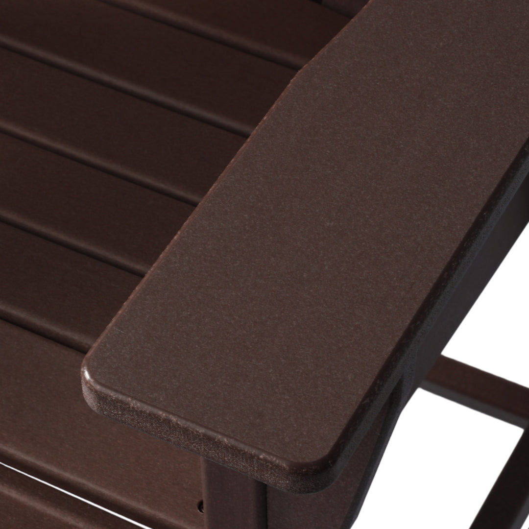 Malibu Outdoor HDPE  Tall Adirondack Counter Height Bar Chair With Cup Holder