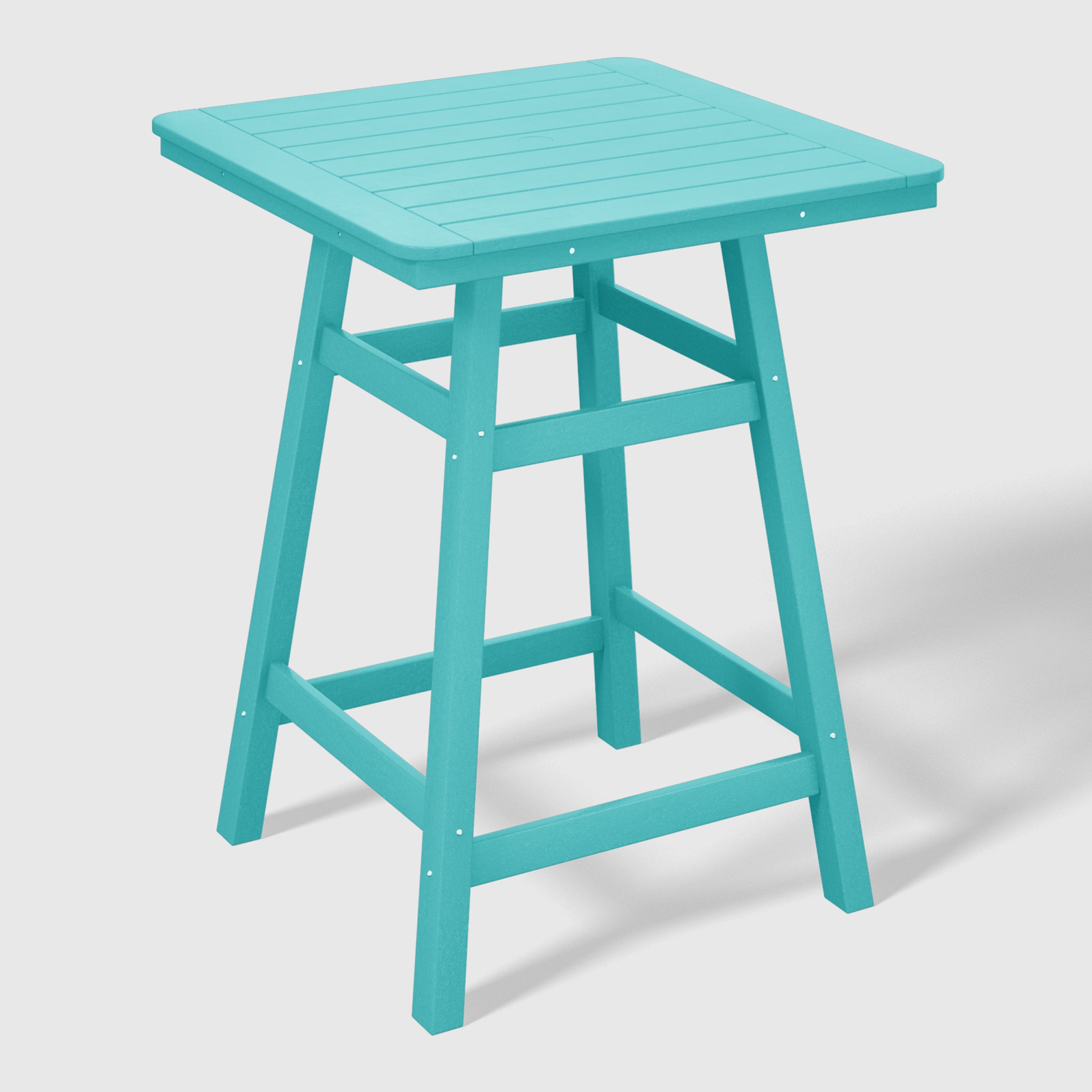 Malibu 30" Square Outdoor Patio Counter High Bistro Bar Table With Umbrella Hole