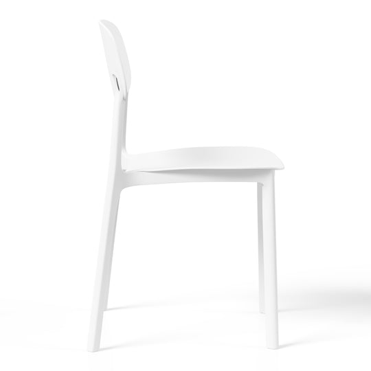 Playa 3-Piece Outdoor Round Metal Patio Dining Table Set With Stackable Resin Patio Side Chairs