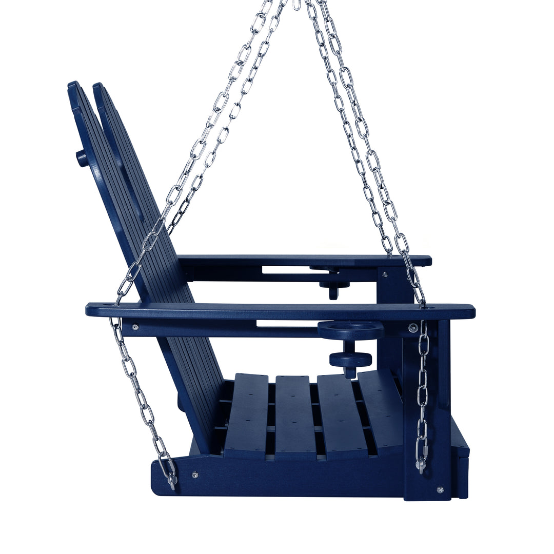 St. Augustine 4ft Outdoor HDPE Poly Farmhouse Hanging Porch Swing With Cup Holders