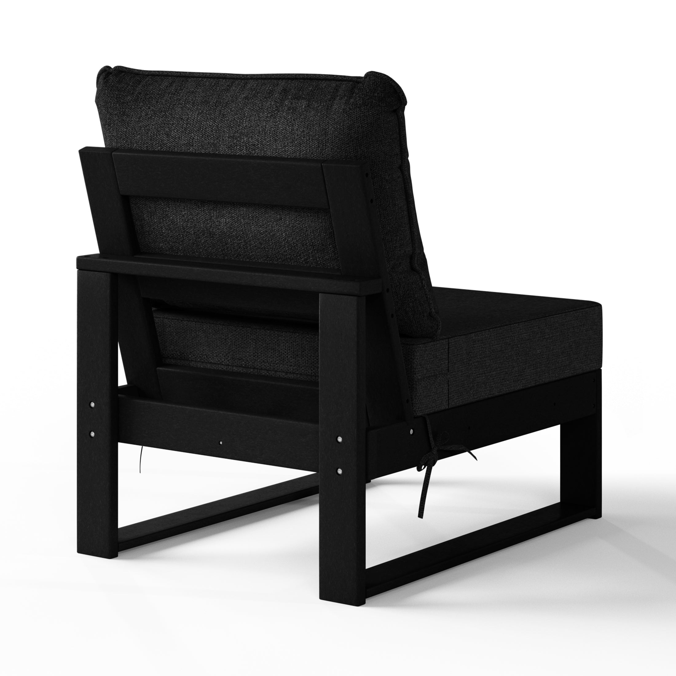 Montara Outdoor HDPE Sectional Armless Chair with Water-Proof Patio Cushions