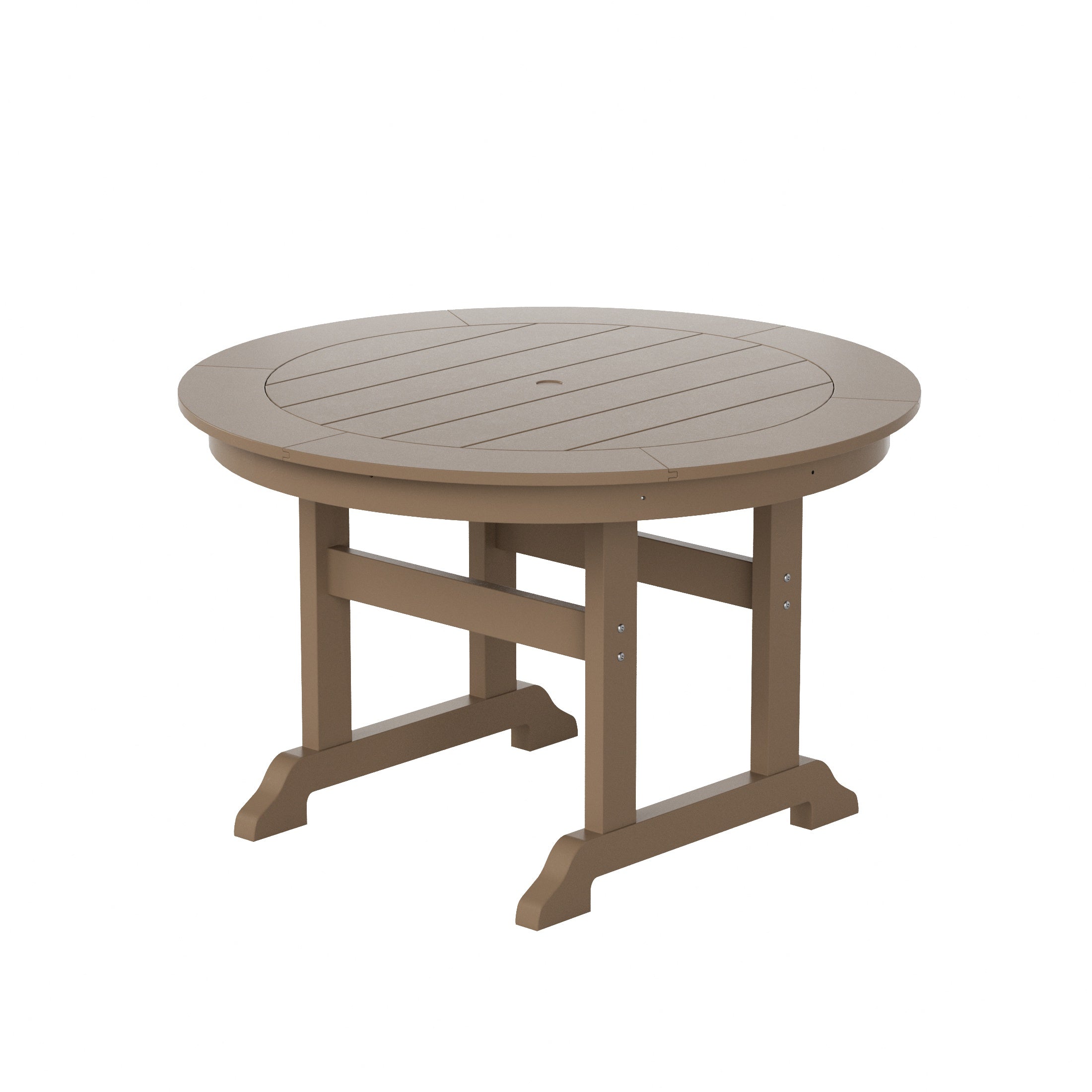 Malibu 5 Piece Outdoor Patio Dining Round Table and Curved Back Armchair Set