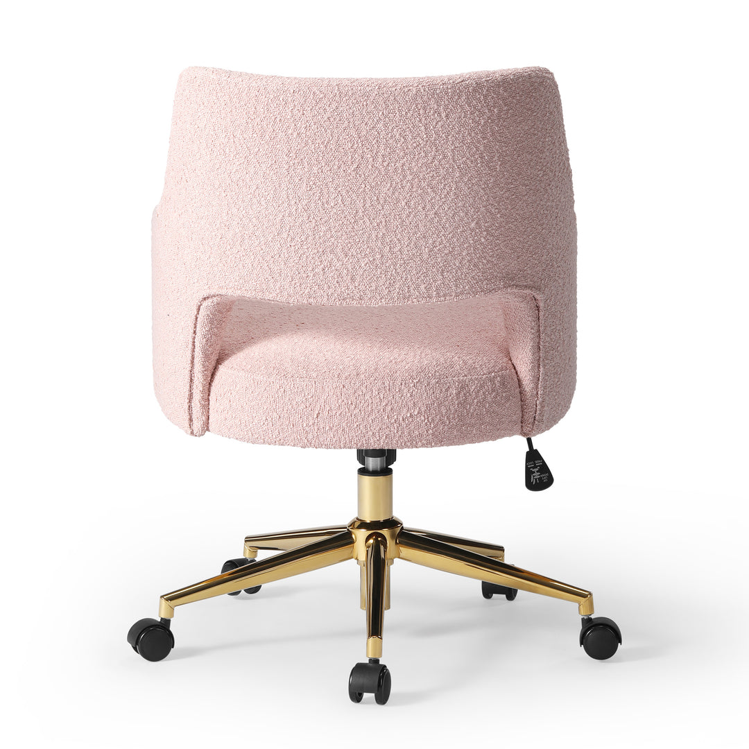 Genevieve Mid-Century Modern Swivel Office Vanity Chair with Wheels