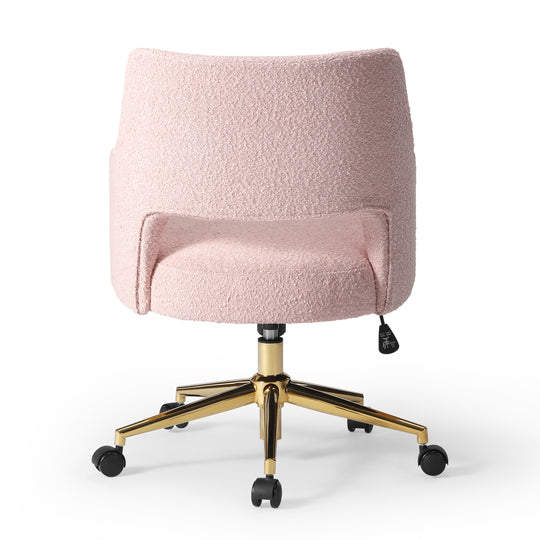 Genevieve Mid-Century Modern Swivel Office Vanity Chair with Wheels