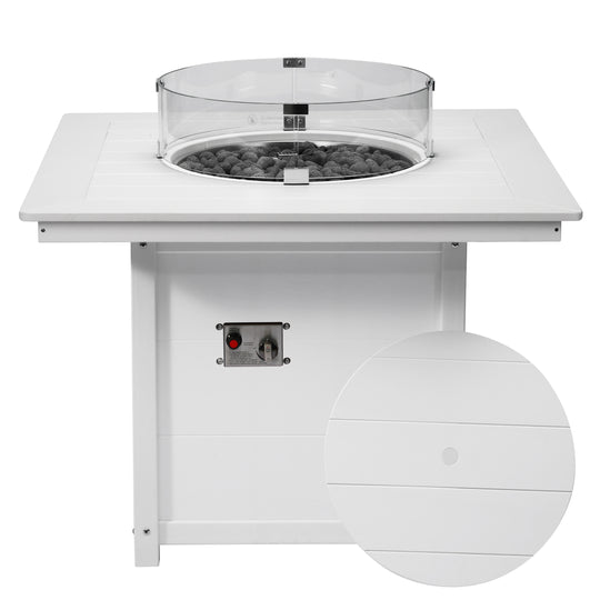 Helios Modern Outdoor Patio Propane 42" Square Fire Pit Table