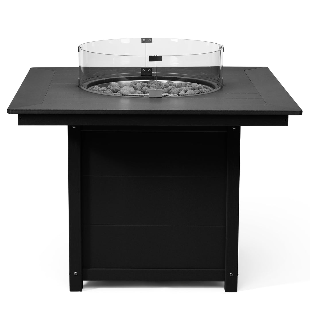 Helios Modern Outdoor Patio Propane 42" Square Fire Pit Table