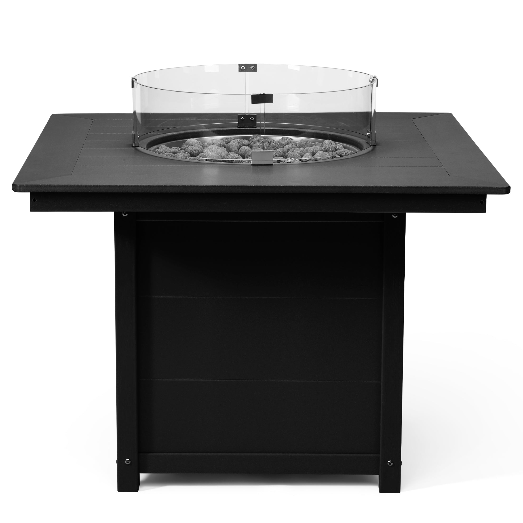 Helios Modern Outdoor Patio Propane 42" Square Fire Pit Table