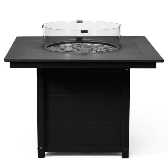 Helios Modern Outdoor Patio Propane 42" Square Fire Pit Table