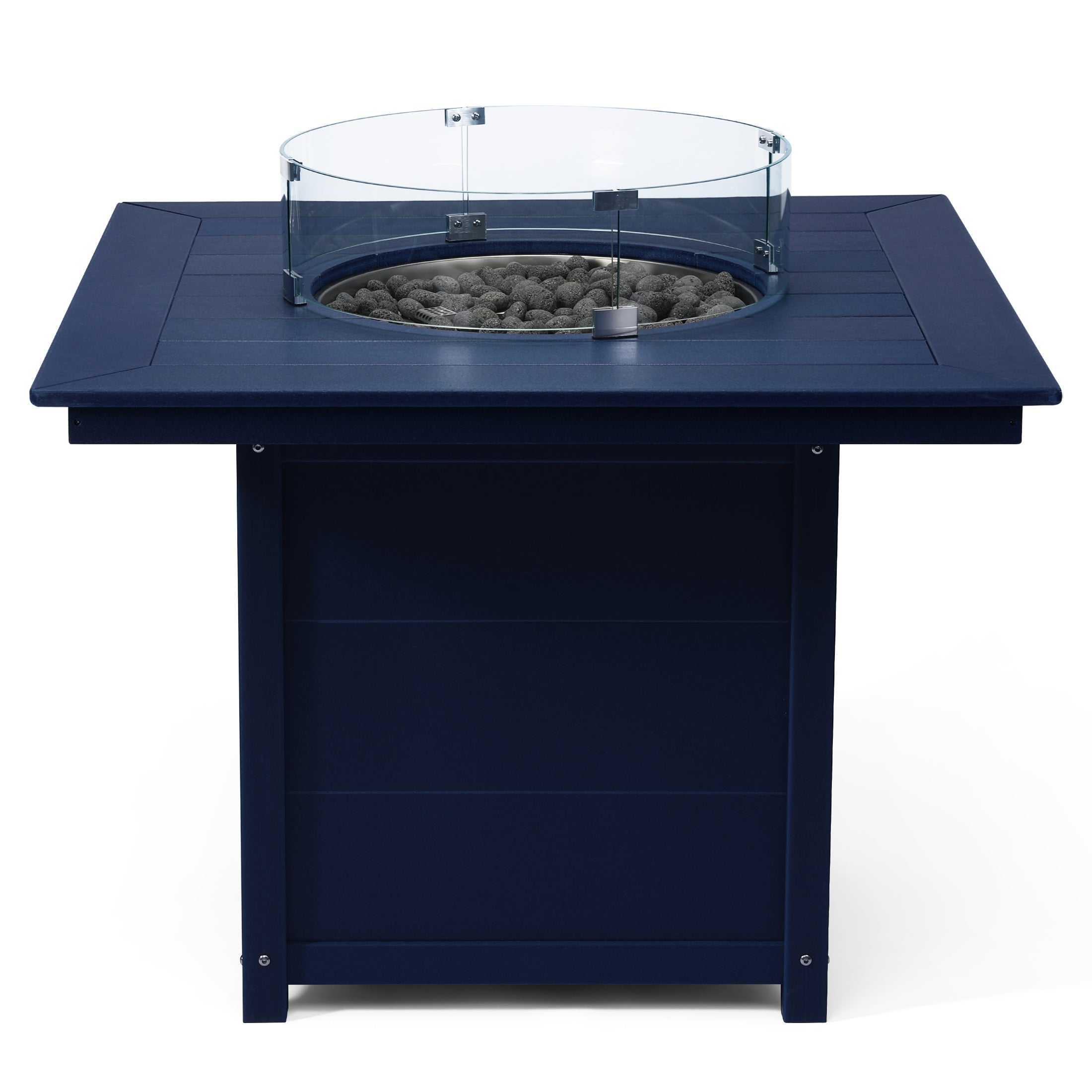 Helios Modern Outdoor Patio Propane 42" Square Fire Pit Table