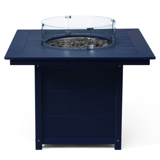 Helios Modern Outdoor Patio Propane 42" Square Fire Pit Table