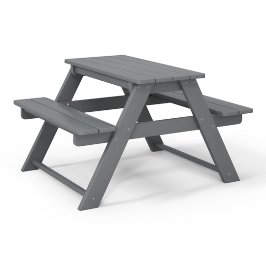 Malibu Outdoor Patio Kids HDPE Plastic Picnic Bench Table