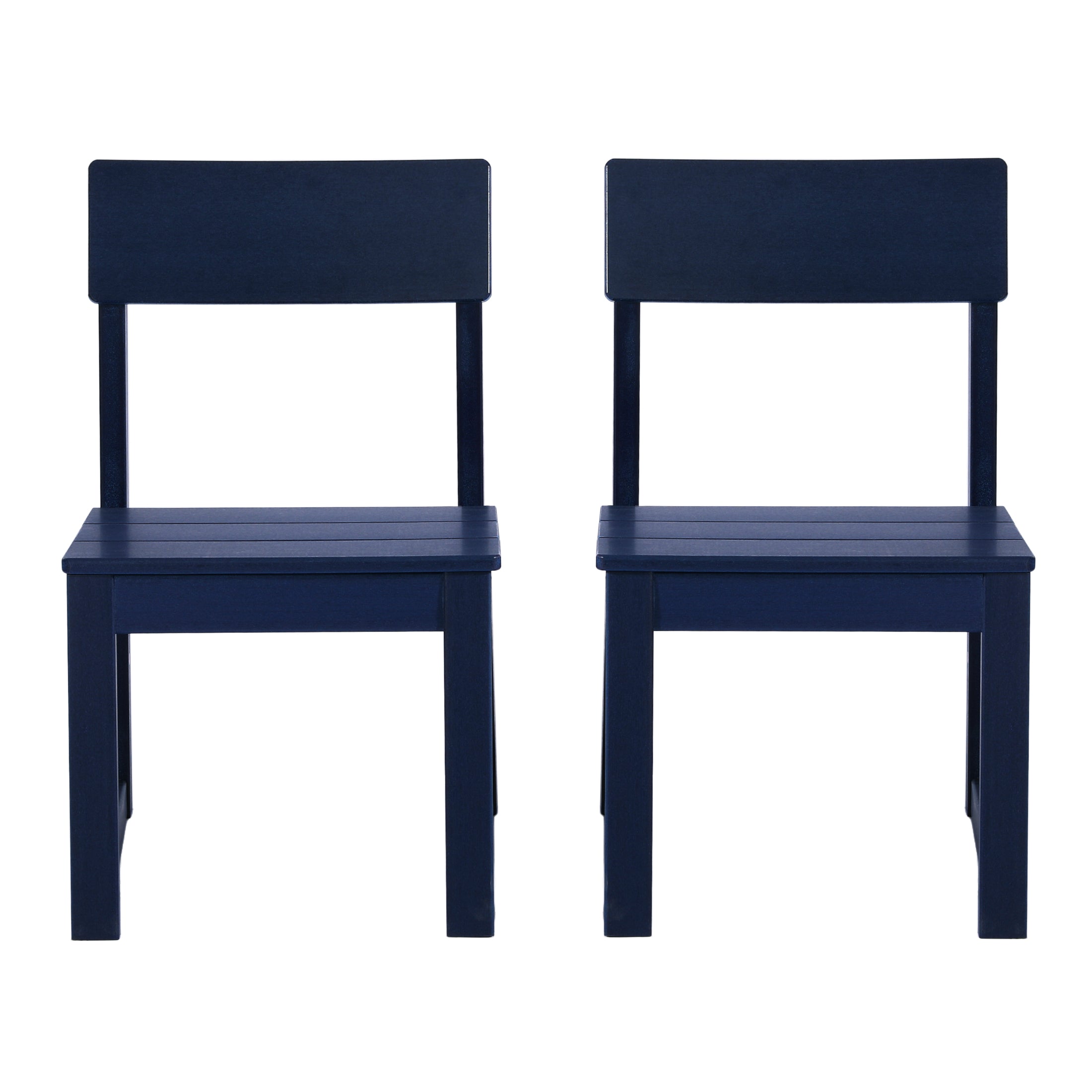 Paloma Modern HDPE Outdoor Armless Patio Dining Chairs (Set of 2)