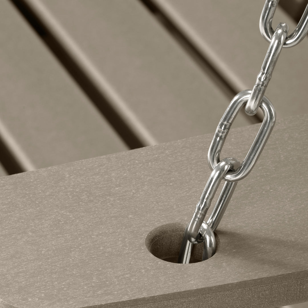 St Charles Outdoor HDPE 54" Front Hanging Porch Swing Bench With Cupholders