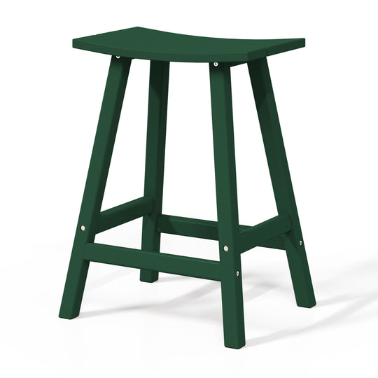 Malibu 24" HDPE Outdoor Patio Counter Height Bar Stools (Set of 2)