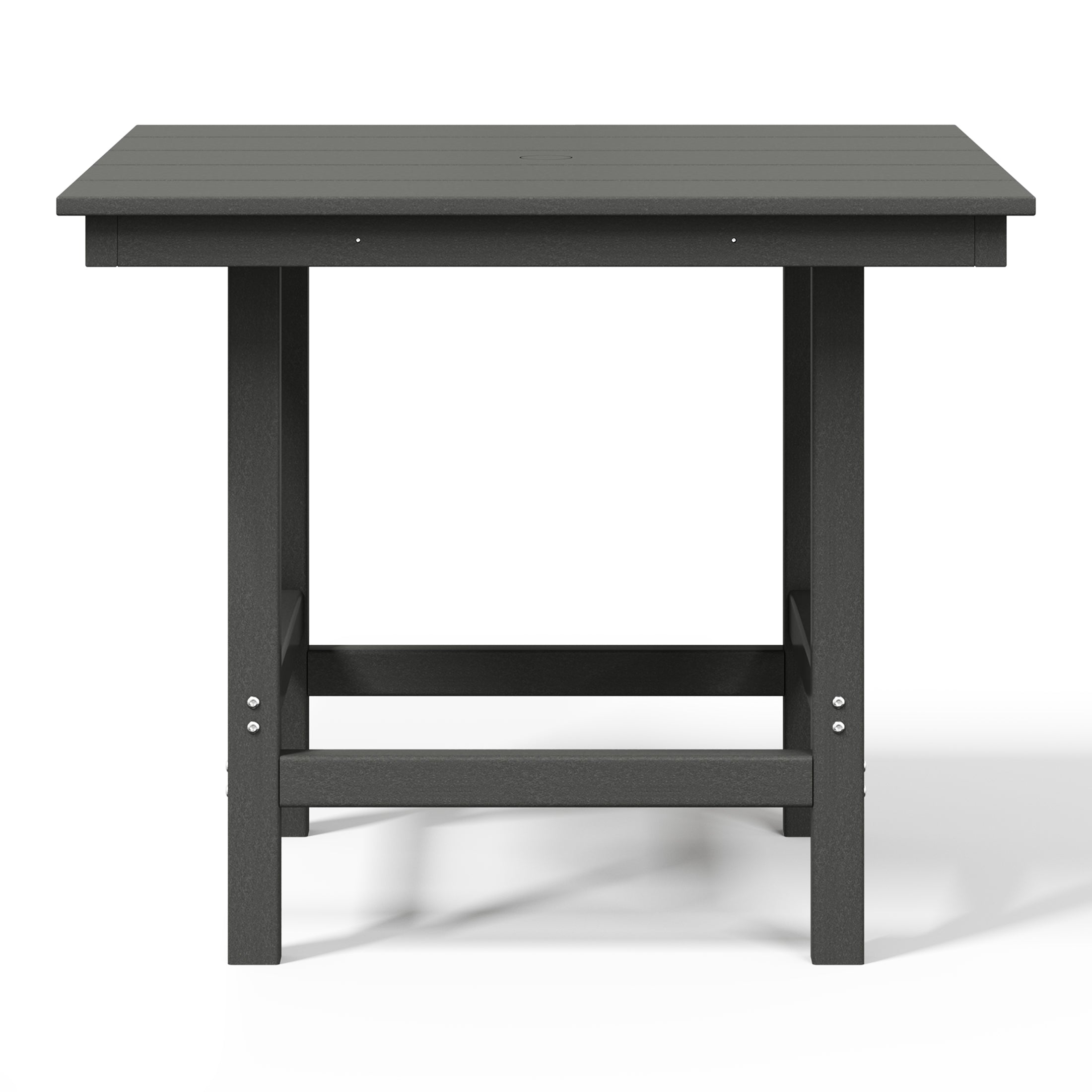 Ashore Outdoor HDPE 36" Square Patio Dining Table with Umbrella Hole