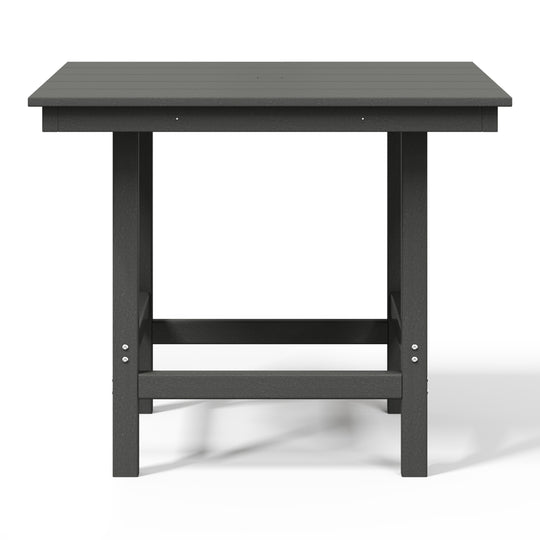 Ashore Outdoor HDPE 36" Square Patio Dining Table with Umbrella Hole