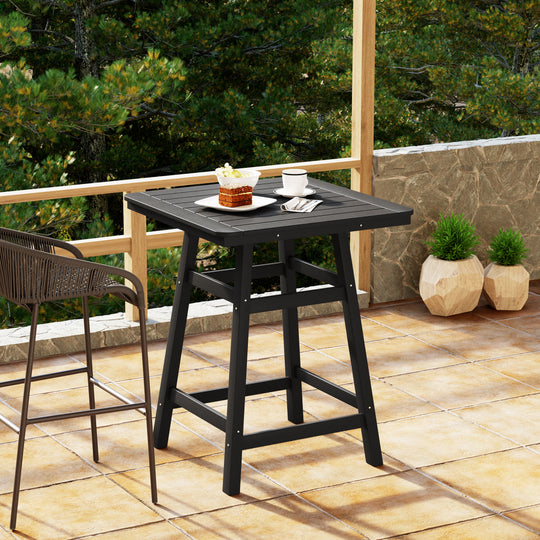 Malibu Square Outdoor Patio Counter High Bistro Bar Table With Umbrella Hole