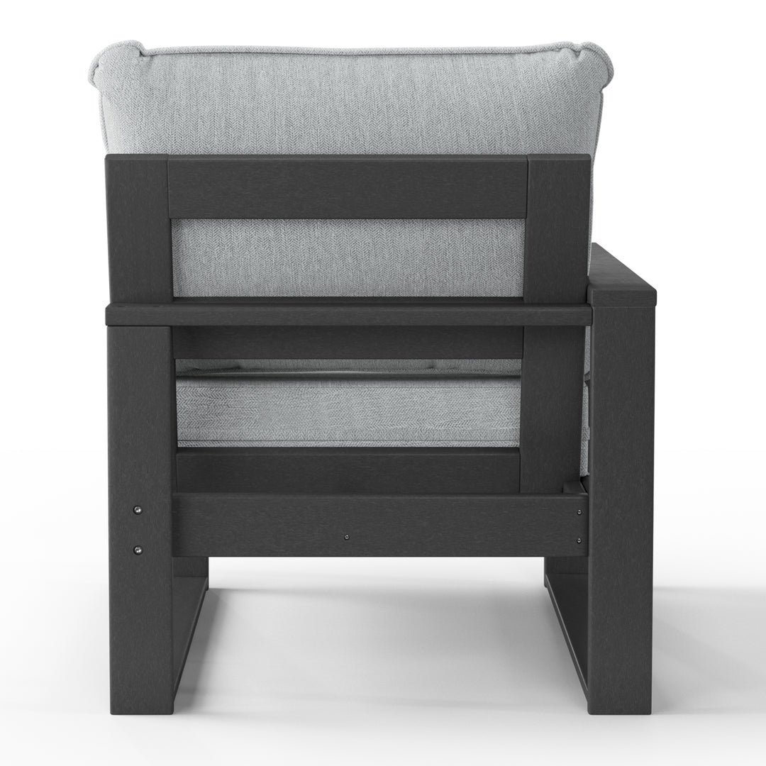 Outdoor HDPE Left Arm Sectional Patio Corner Club Chair with Patio Cushions