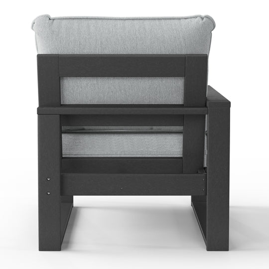 Outdoor HDPE Left Arm Sectional Patio Corner Club Chair with Patio Cushions