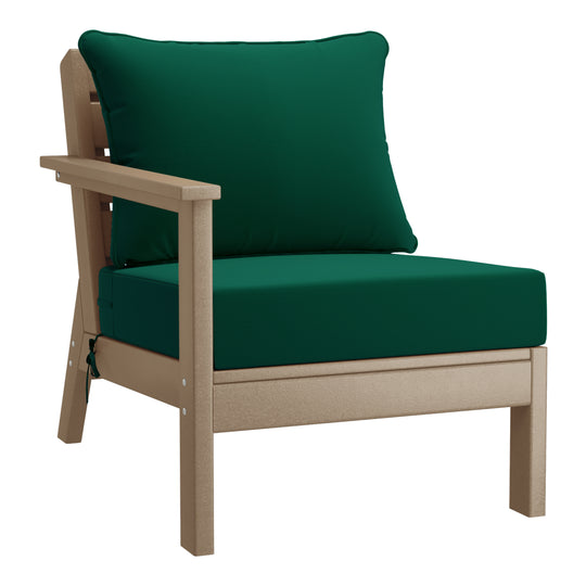 Avalon Outdoor Patio HDPE Sectional Sofa with Patio Cushions