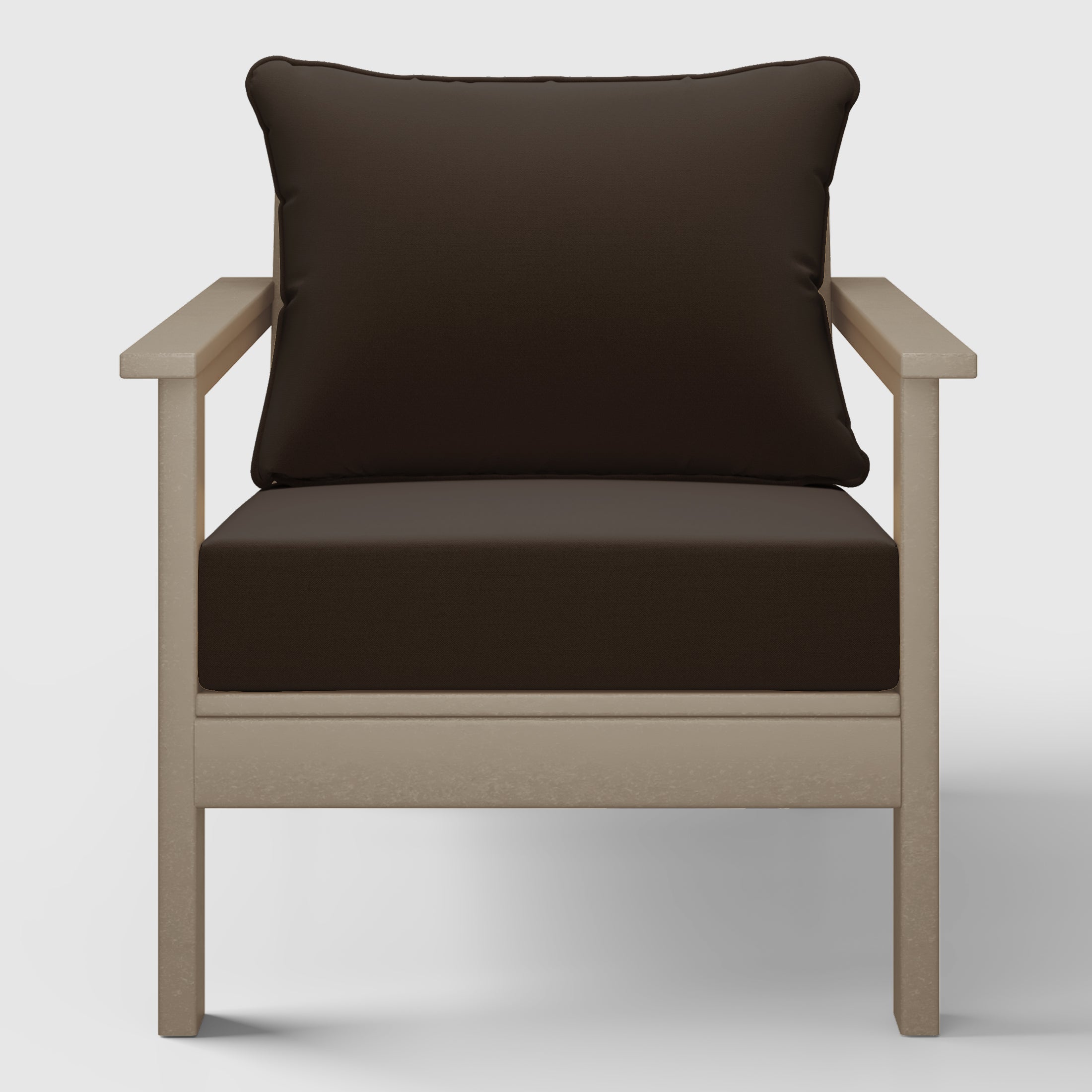 Avalon Outdoor Modern HDPE Patio Club Chairs with Deep Seat Cushions (Set of 2)