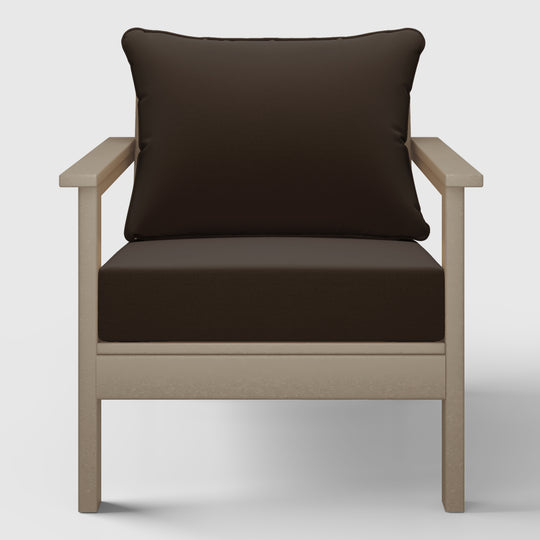 Avalon Outdoor Modern HDPE Patio Club Chairs with Deep Seat Cushions (Set of 2)