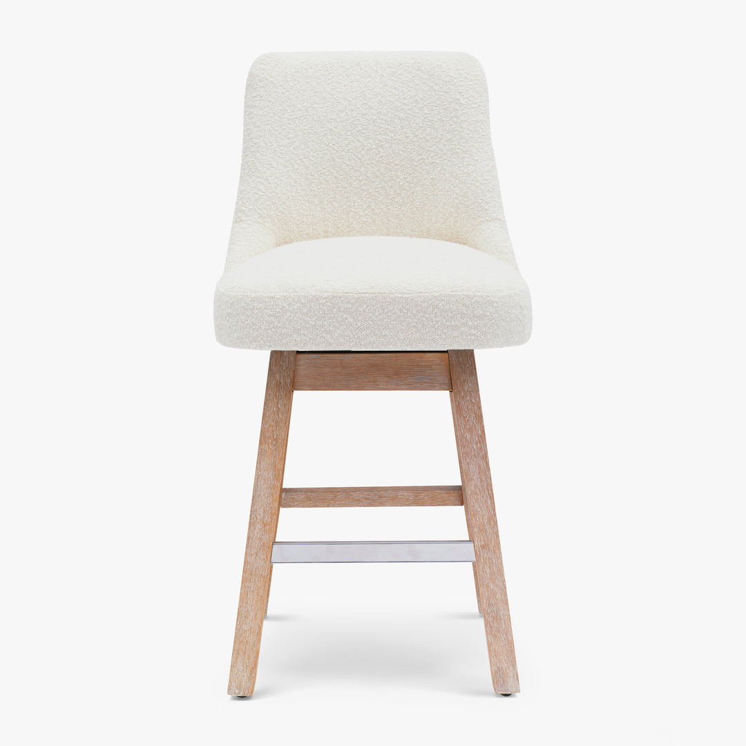 Genevieve 26" Upholstered Swivel Counter Height Bar Stools (Set of 2)