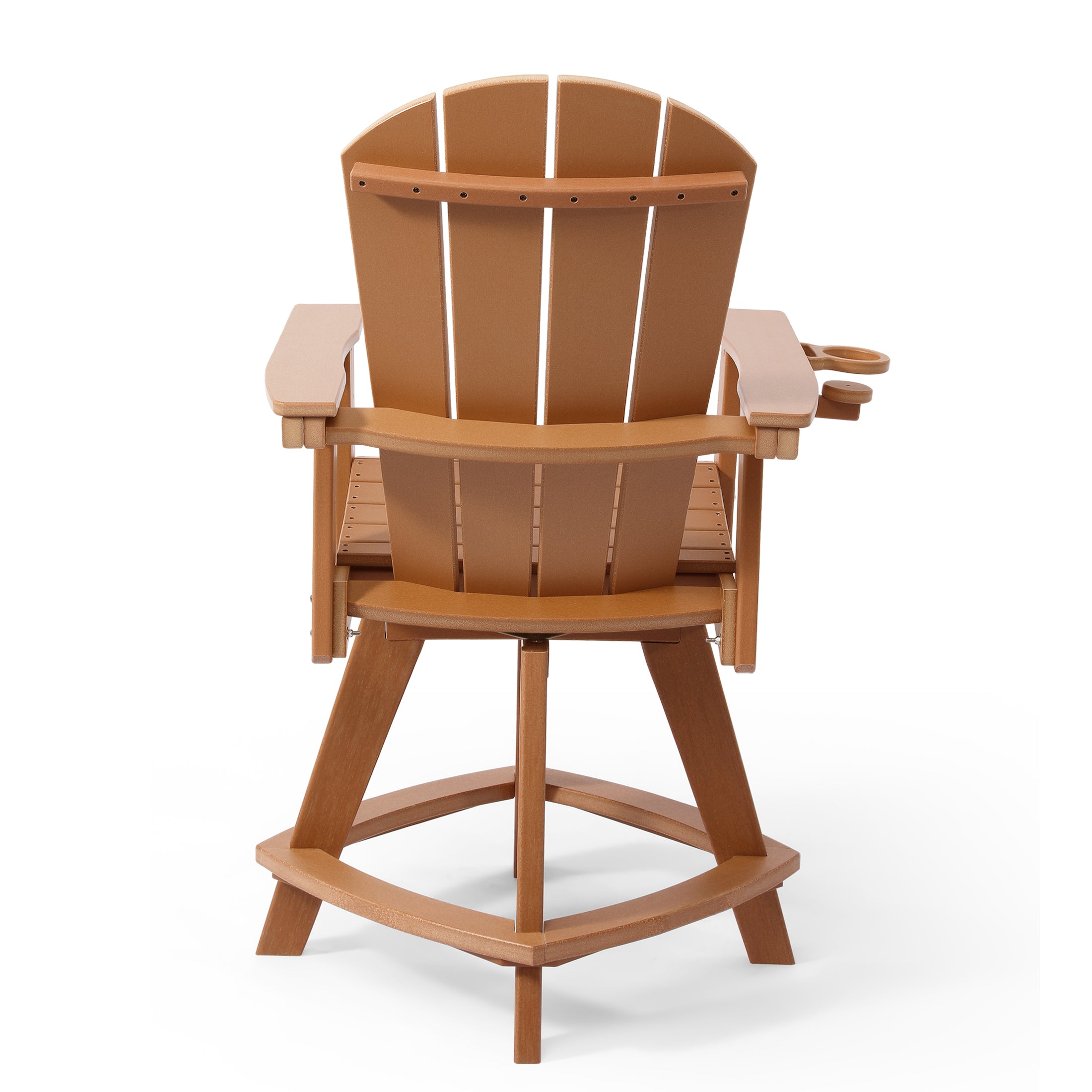 Malibu Outdoor HDPE Adirondack Swivel Counter Height Bar Chair With Cup Holder