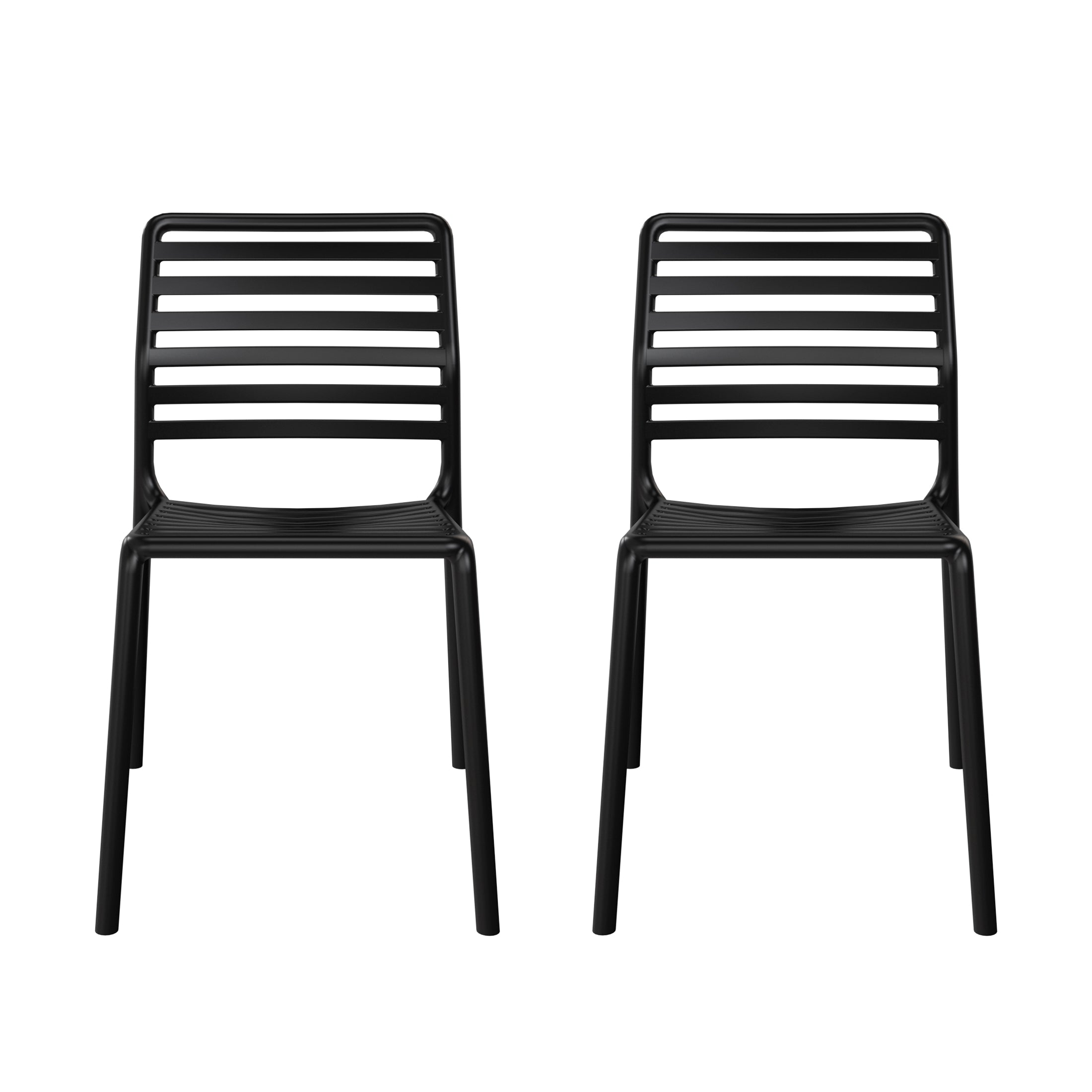 Playa Outdoor Stackable Polypropylene Plastic Resin Dining Side Chairs (Set of 2)