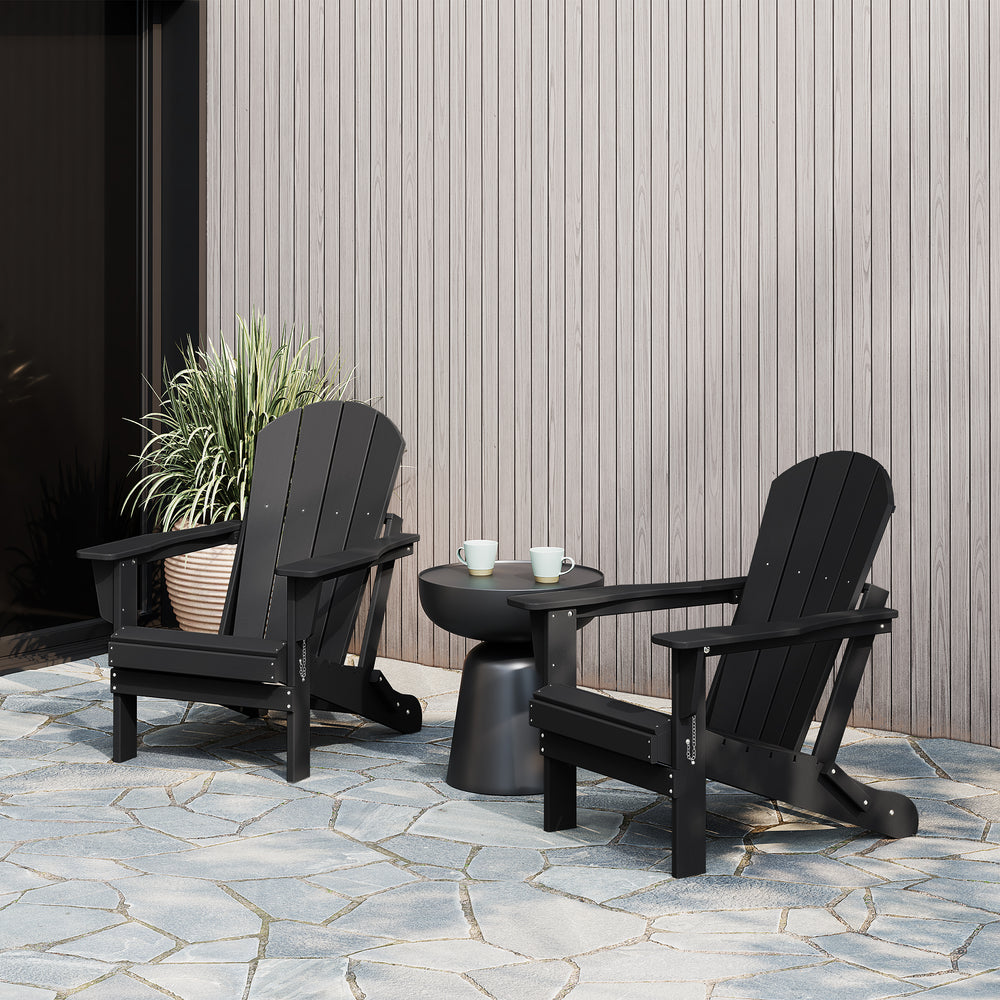 Malibu 2 piece set outdoor folding Poly Adirondack chair