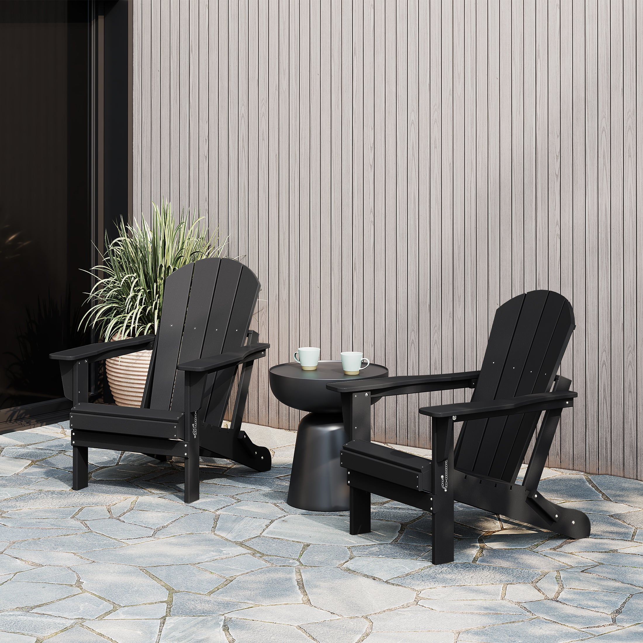 Malibu outdoor folding Poly Adirondack chair (Set of 2)