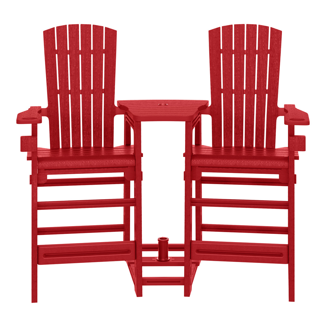 Azura Outdoor Tall Adirondack Chairs With Connecting Table Tray (Set of 2)