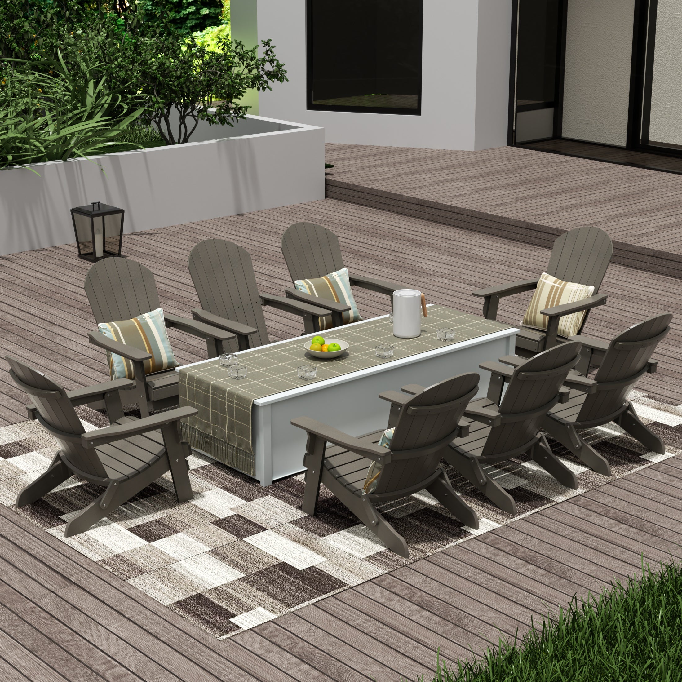 Tuscany Outdoor Folding Adirondack Seashell Chair (Set of 8)