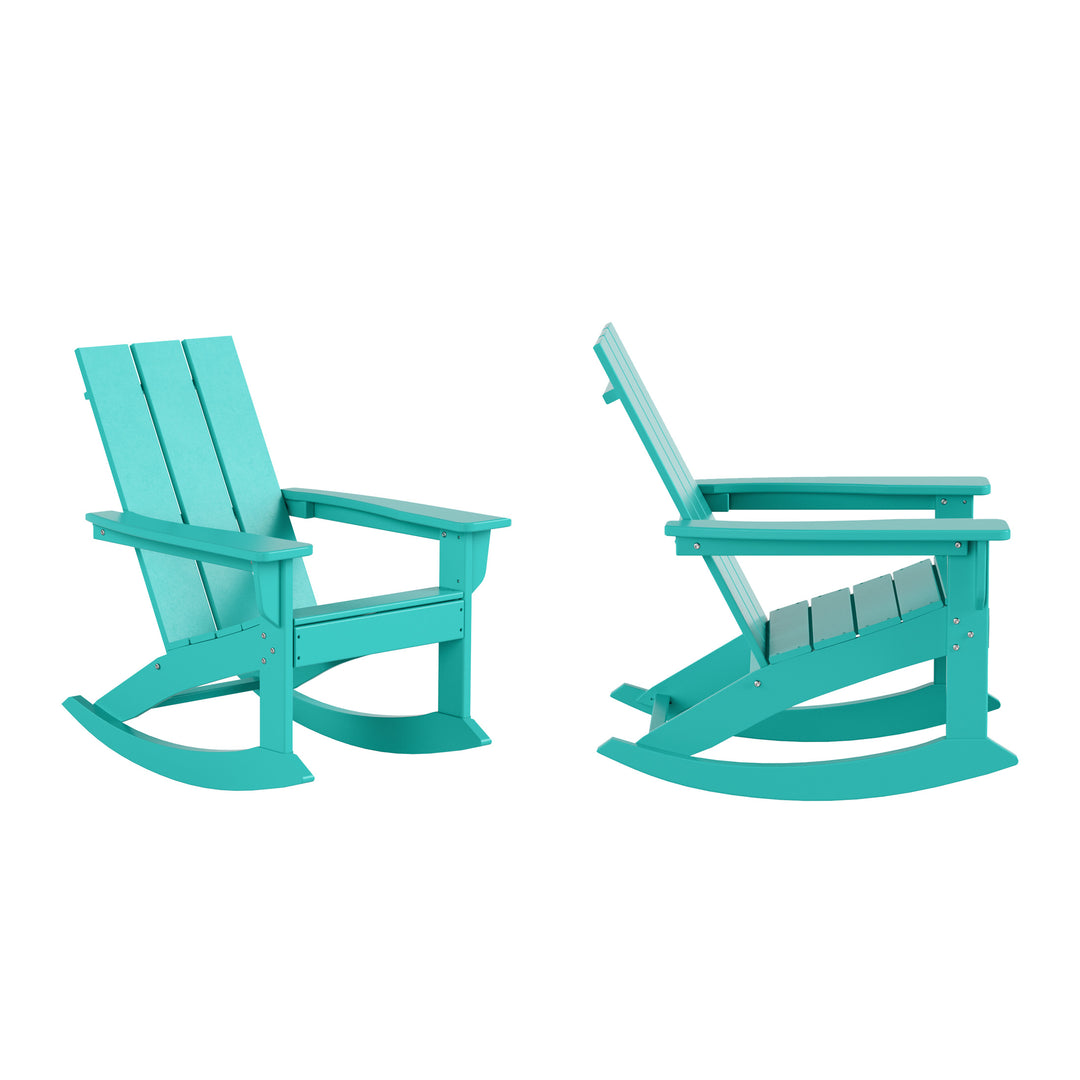 Ashore Outdoor Patio Modern Adirondack Rocking Chair (Set of 2)