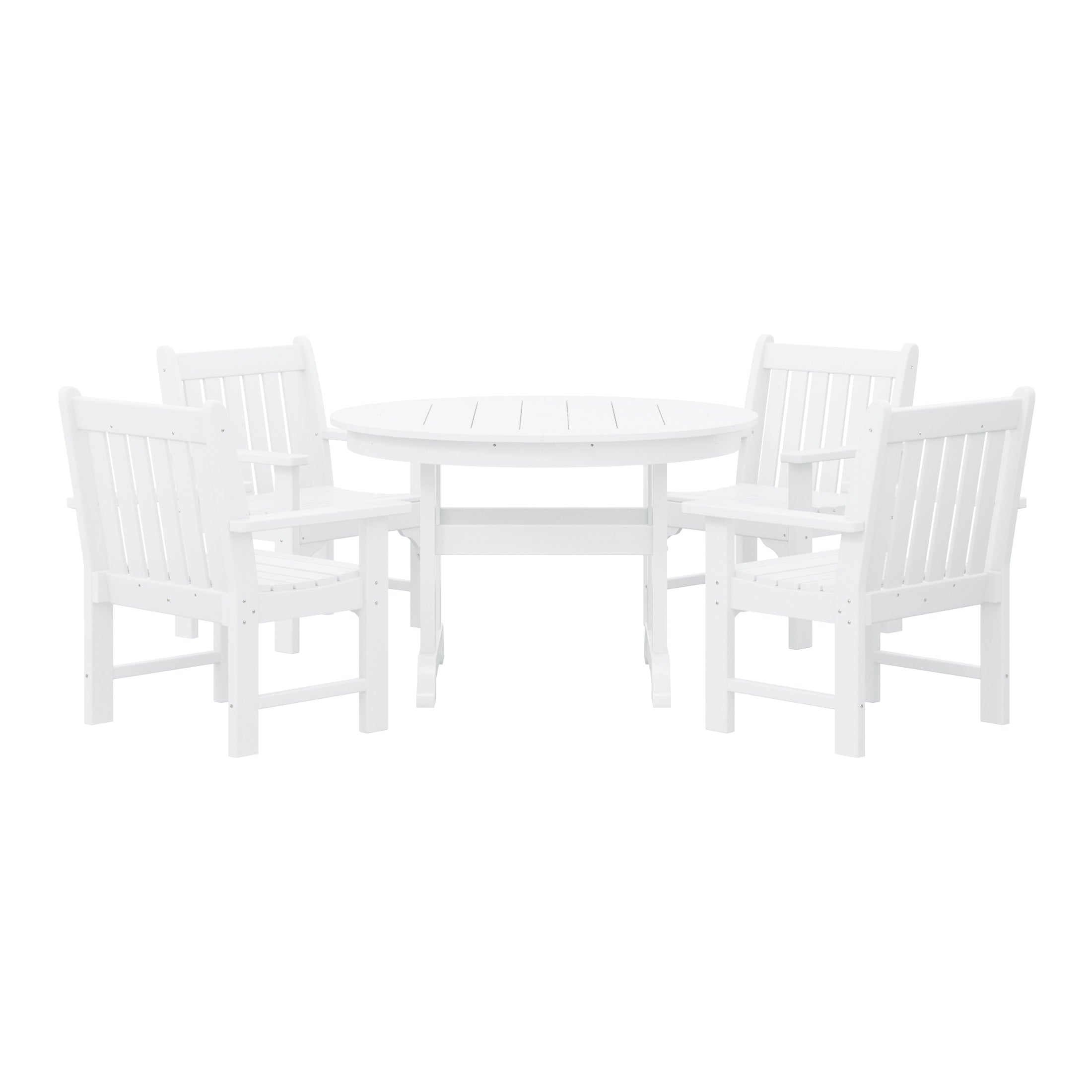 Malibu 5-Piece HDPE Outdoor Patio Chair and Round Table Dining Set