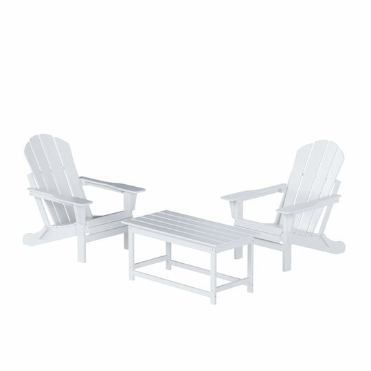 Malibu Westintrends 3-Piece set Outdoor / Patio Poly Adirondack chair set with a Coffee table ( 2 seater )