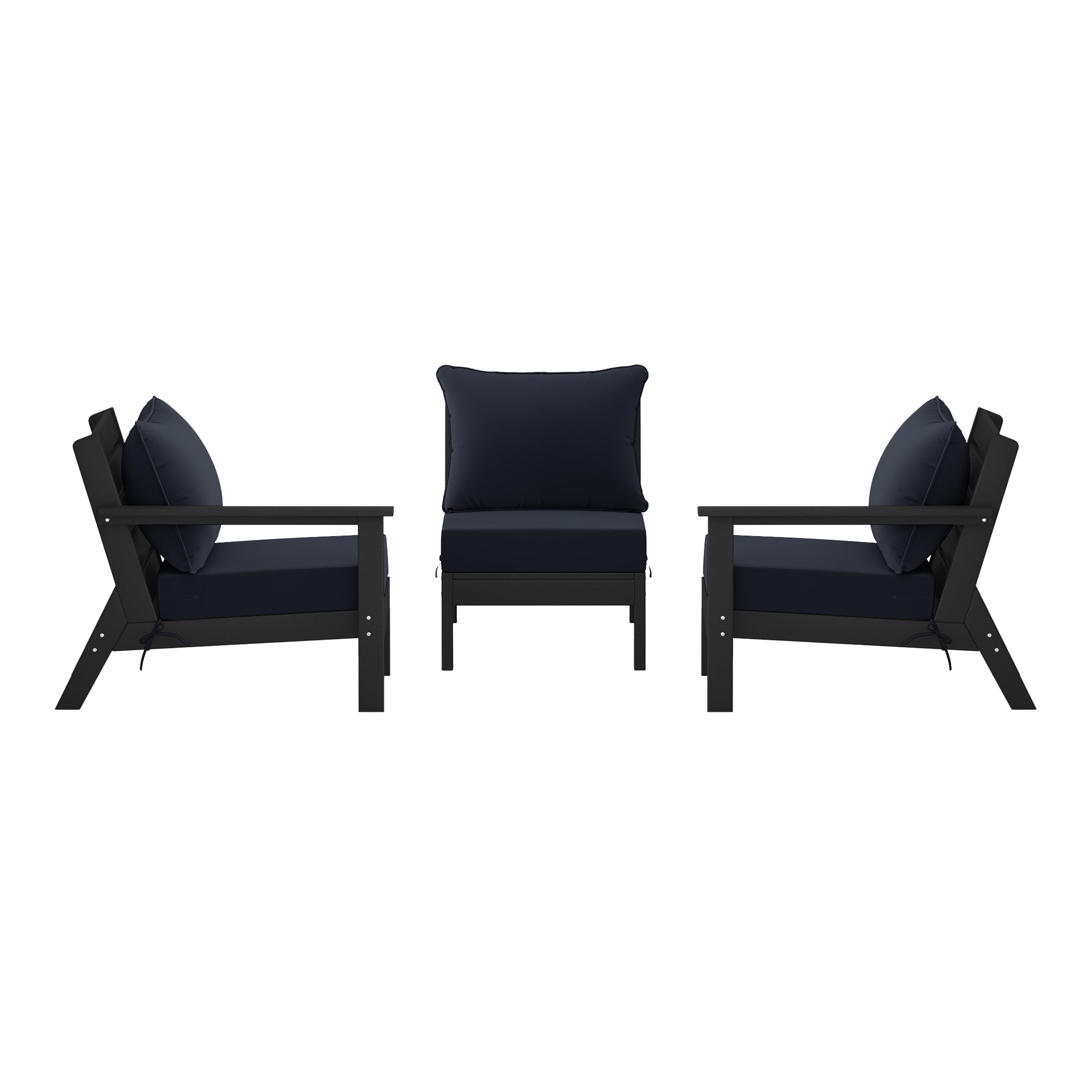 Avalon Outdoor Patio HDPE Sectional Sofa with Patio Cushions