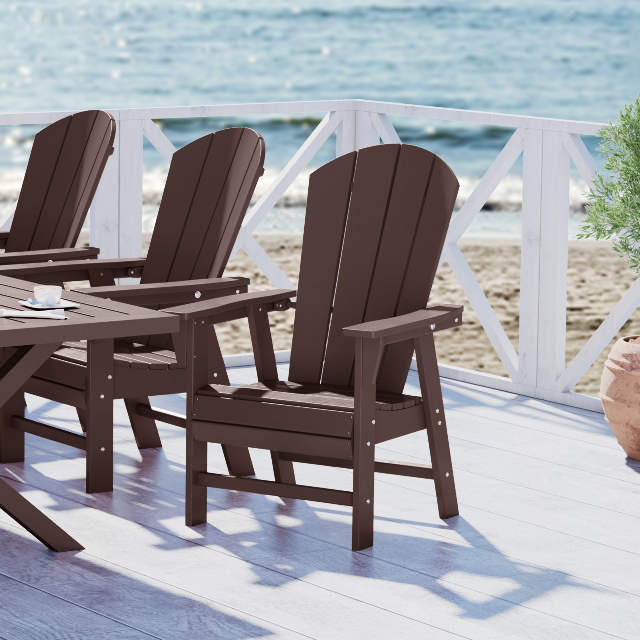 Malibu Outdoor Patio Classic Adirondack Chair for Outdoor Dining