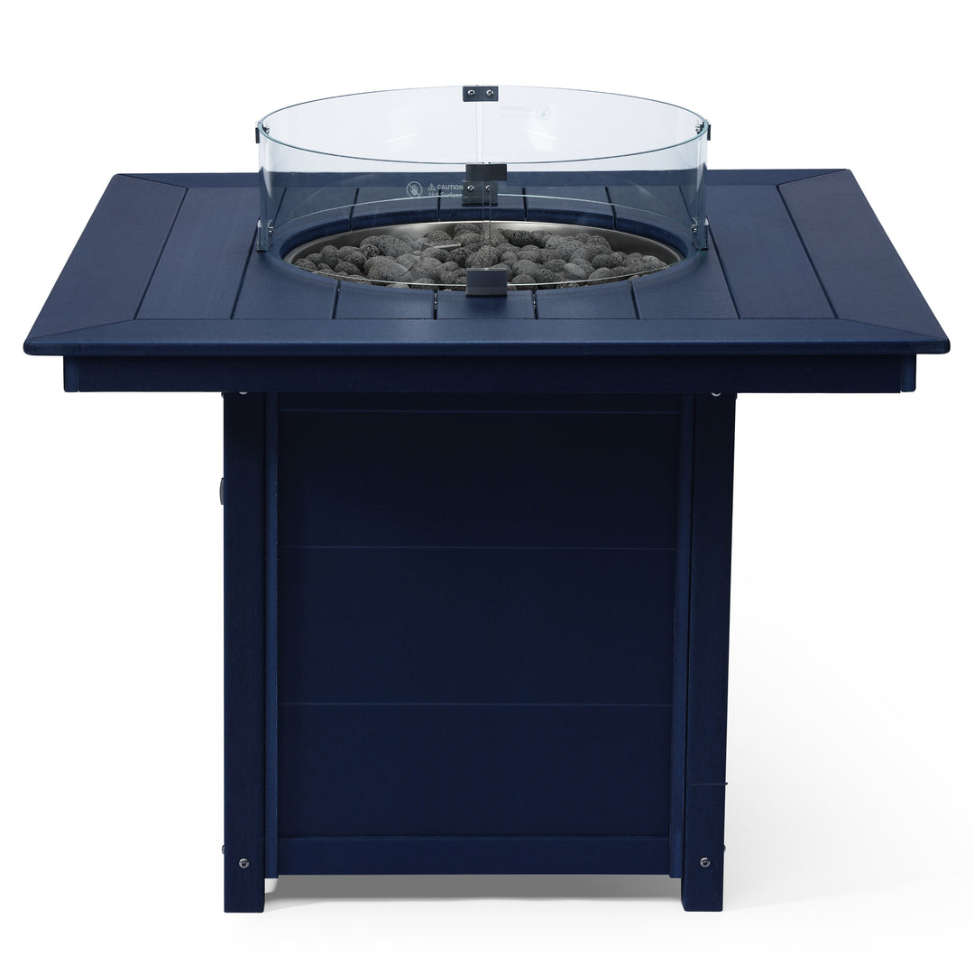 Helios Modern Outdoor Patio Propane 42" Square Fire Pit Table